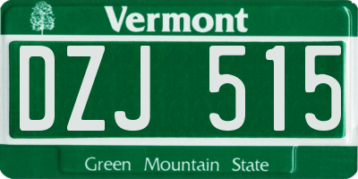VT license plate DZJ515
