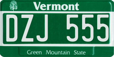 VT license plate DZJ555