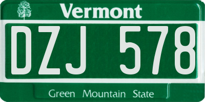 VT license plate DZJ578