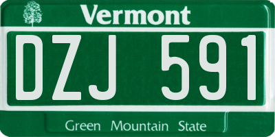 VT license plate DZJ591