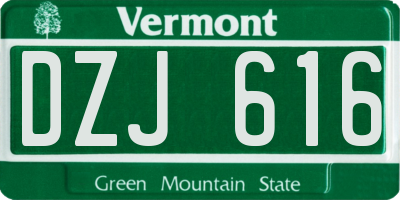 VT license plate DZJ616