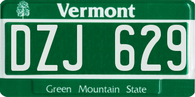 VT license plate DZJ629