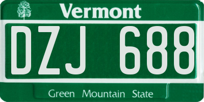 VT license plate DZJ688