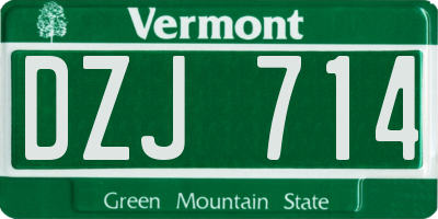 VT license plate DZJ714