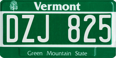 VT license plate DZJ825