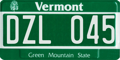 VT license plate DZL045