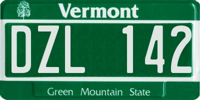 VT license plate DZL142