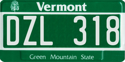 VT license plate DZL318