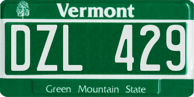 VT license plate DZL429