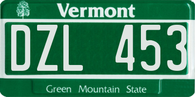 VT license plate DZL453