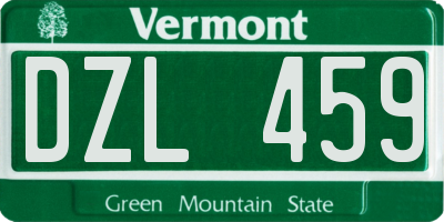 VT license plate DZL459
