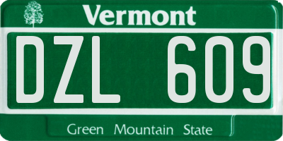 VT license plate DZL609