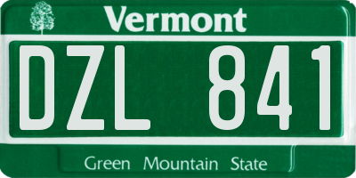 VT license plate DZL841
