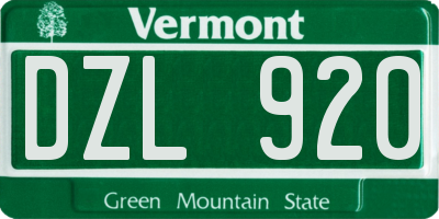 VT license plate DZL920