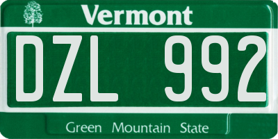 VT license plate DZL992
