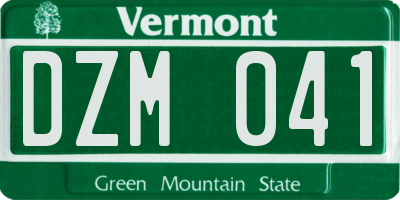 VT license plate DZM041