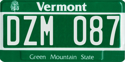 VT license plate DZM087