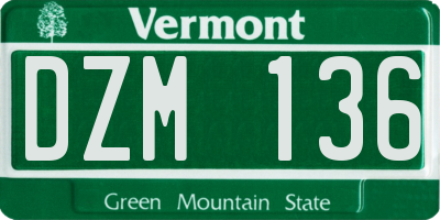 VT license plate DZM136