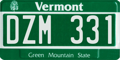 VT license plate DZM331