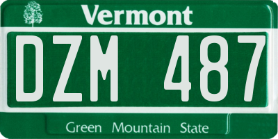 VT license plate DZM487