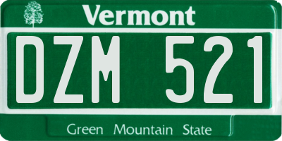 VT license plate DZM521