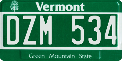 VT license plate DZM534