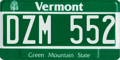 VT license plate DZM552