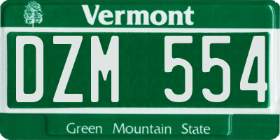 VT license plate DZM554