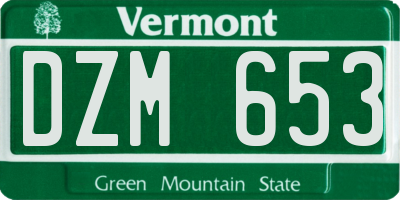 VT license plate DZM653