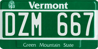 VT license plate DZM667