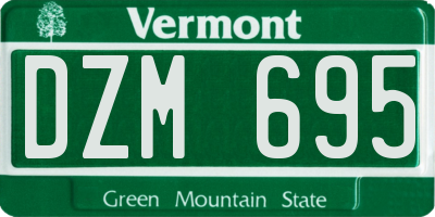VT license plate DZM695