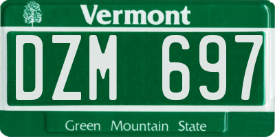 VT license plate DZM697