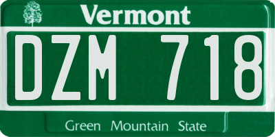 VT license plate DZM718