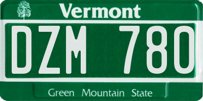VT license plate DZM780