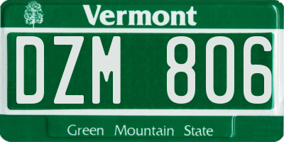 VT license plate DZM806