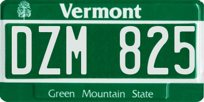 VT license plate DZM825