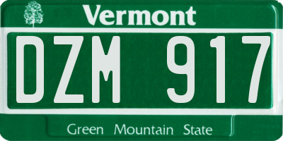 VT license plate DZM917