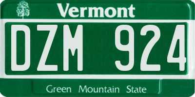 VT license plate DZM924