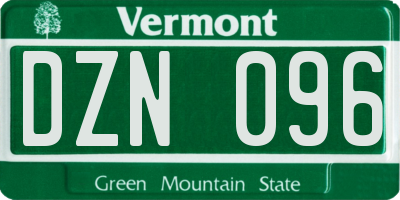 VT license plate DZN096