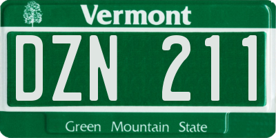 VT license plate DZN211