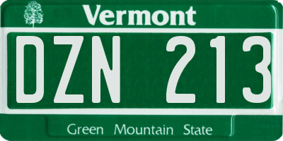 VT license plate DZN213