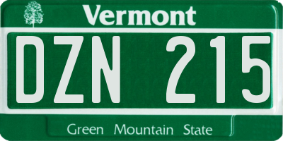 VT license plate DZN215