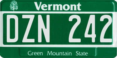 VT license plate DZN242