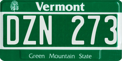 VT license plate DZN273