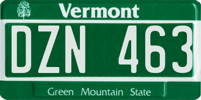 VT license plate DZN463