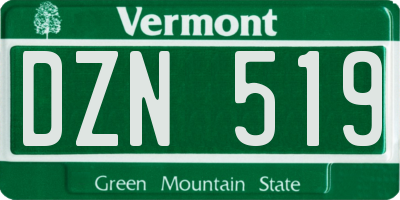 VT license plate DZN519