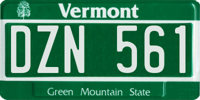 VT license plate DZN561