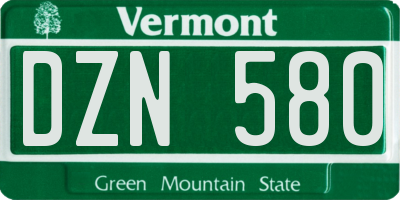 VT license plate DZN580