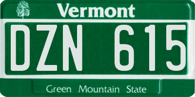 VT license plate DZN615