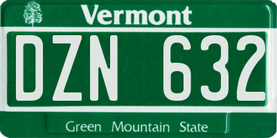 VT license plate DZN632
